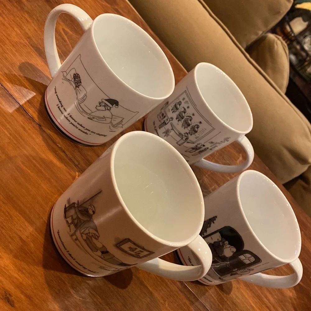 NWOT Christmas New Yorker Cartoon Mug Restoration Hardware 1991 Santa NEW